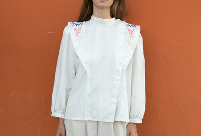 80s Vintage Bohemian Embroidered Blouse — additional view 6