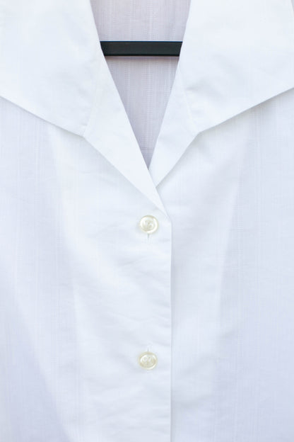 Vintage white button up blouse, White collared Burberrys of London shirt, Woman button up shirt, Oxford summer blouse,