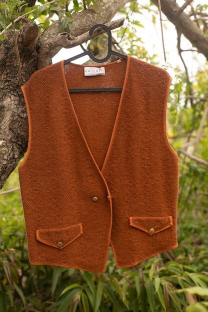 Copper Orange Wool-Angora Vintage Vest — additional view 9