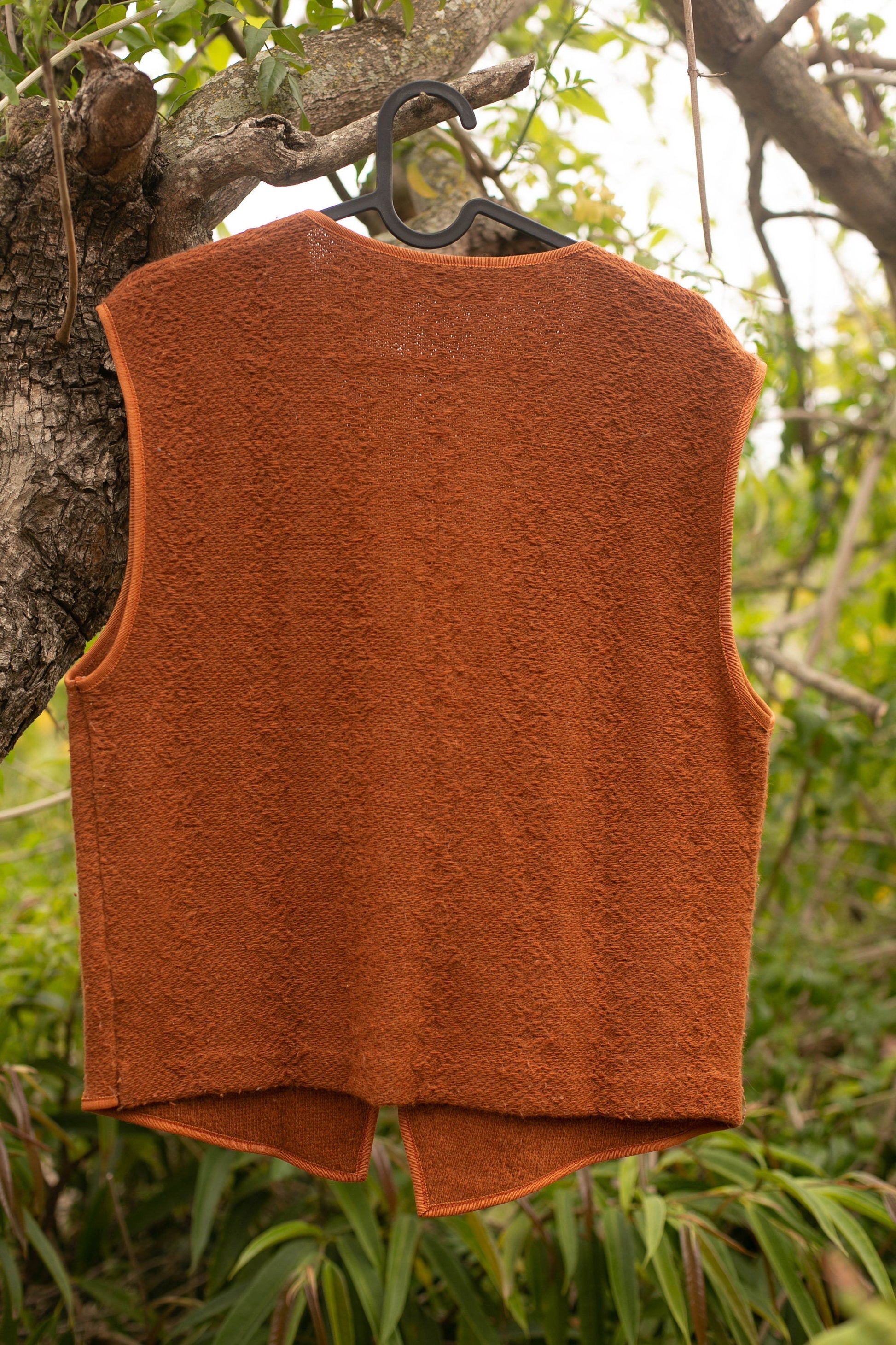 Italian Wool-Angora Vest, Copper orange vintage waistcoat, Paquito Bologna Italy Ochre woman gilet, cozy quality knitwear