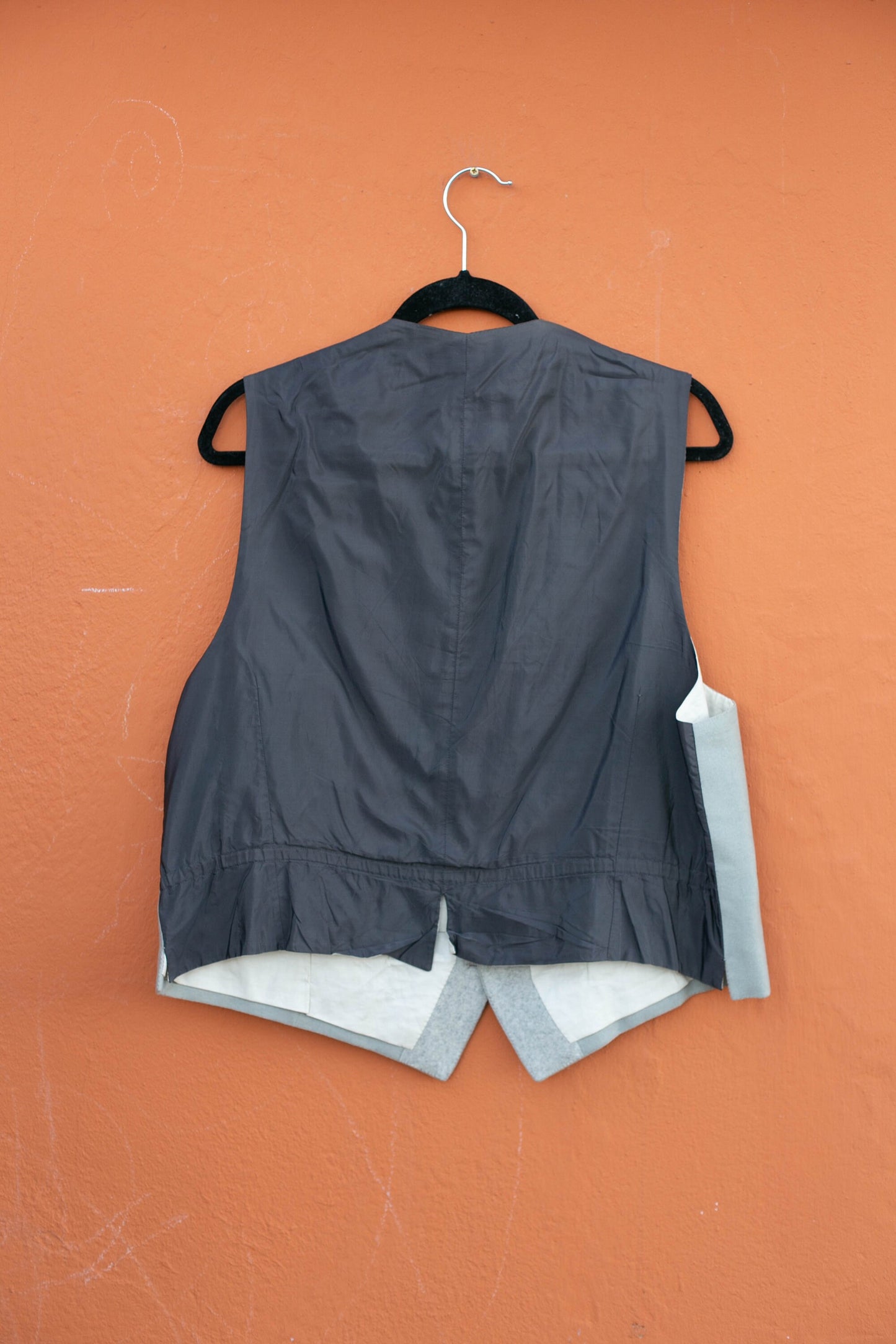 Hand tailored light blue Vest, Grey Italian vintage waistcoat,