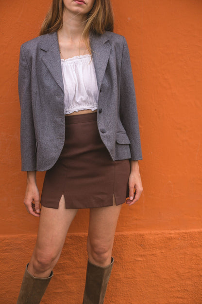 90s Burberry Grey Wool Women's Blazer — detail