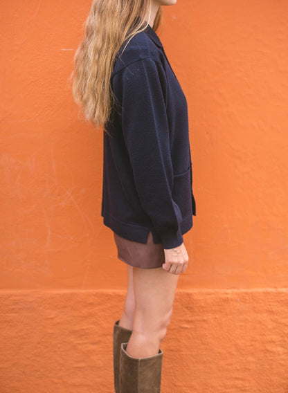 Vintage Pierre Cardin Navy Wool Cardigan — additional view 5