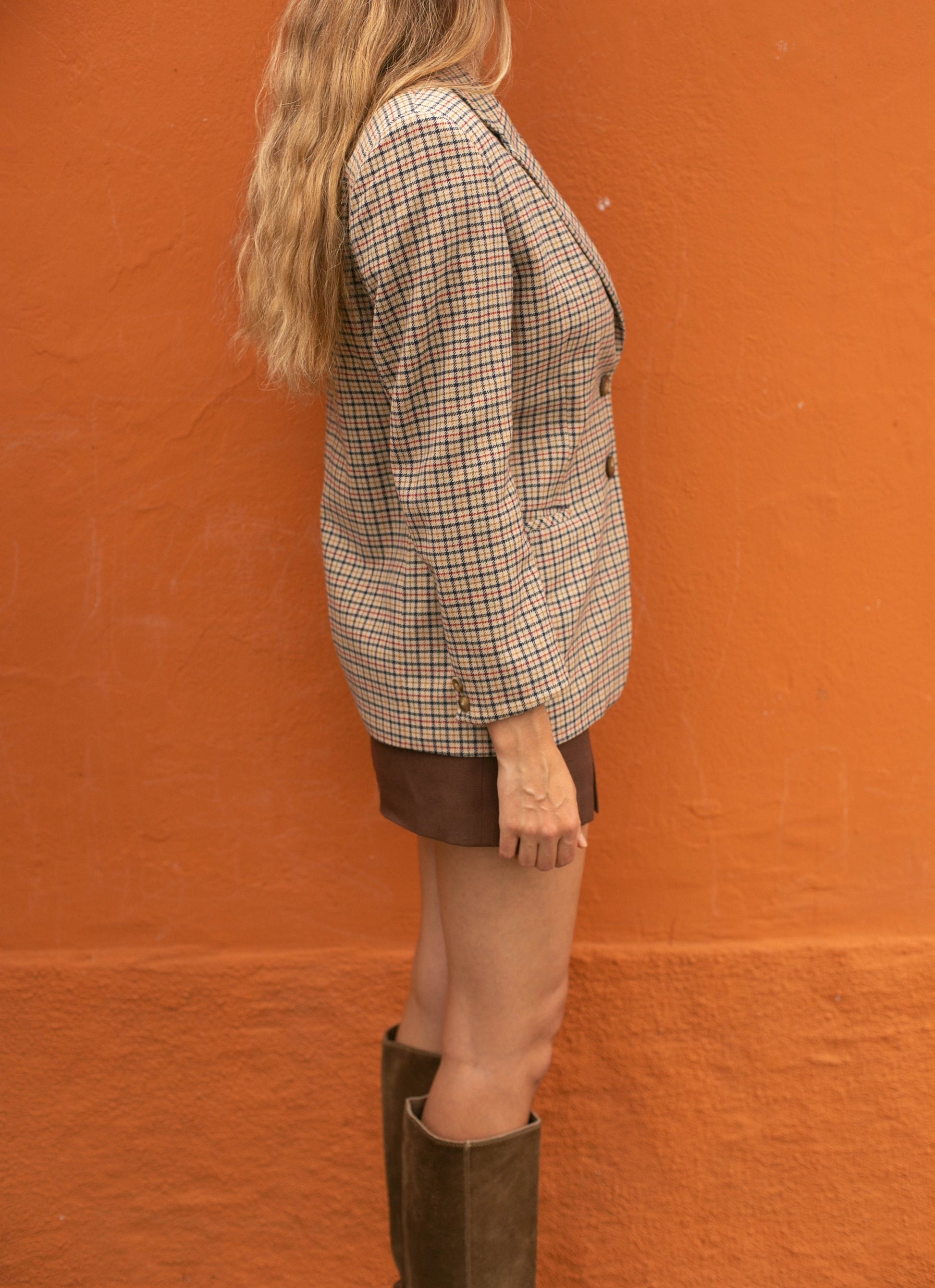 Alba Fornari Classic Wool Blend Plaid Blazer — additional view 5