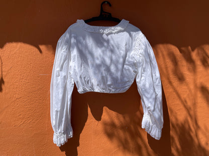 Vintage Dirndl-Style Cotton Cropped Top — additional view 5