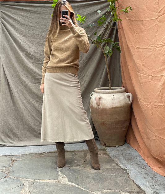 Light academia aesthetic jumper, Smart tan turtleneck jumper, Classic Wool Turtleneck Pullover in Tan