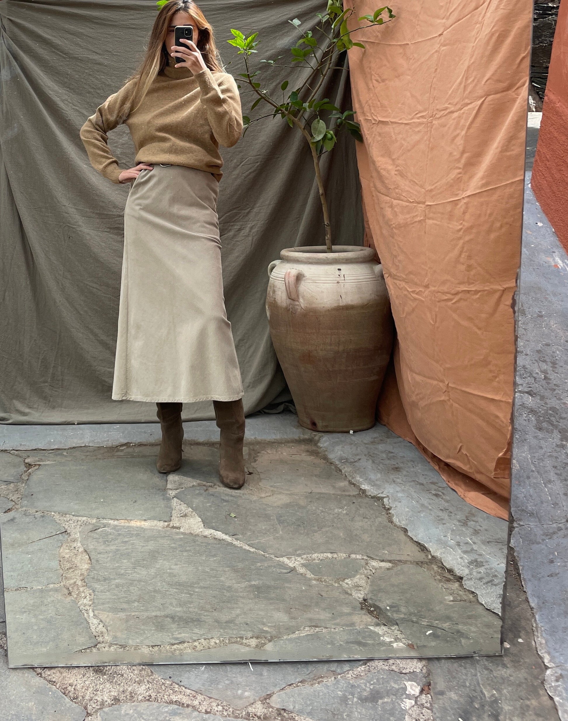 Light academia aesthetic jumper, Smart tan turtleneck jumper, Classic Wool Turtleneck Pullover in Tan