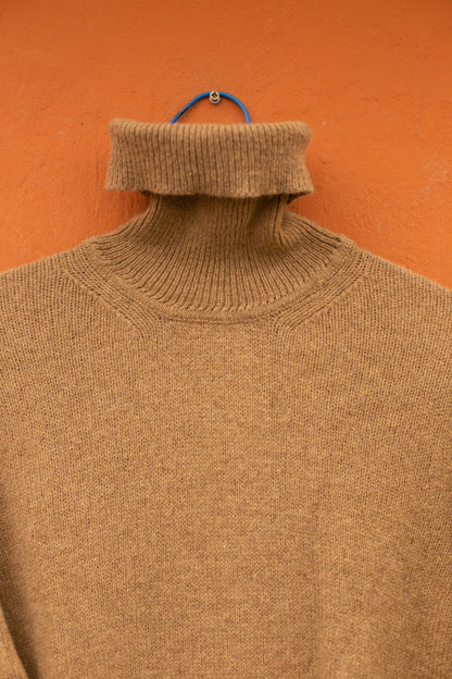 Classic Light Brown Wool Turtleneck Jumper — additional view 8