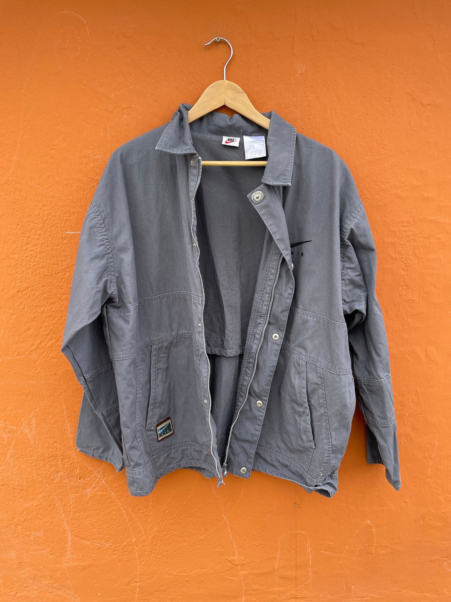 Vintage Nike Air Cotton Jacket M - 90s Retro Streetwear Zip-Up Coat, Urban Style 1990s Sportswear with Cozy Inner Pocket