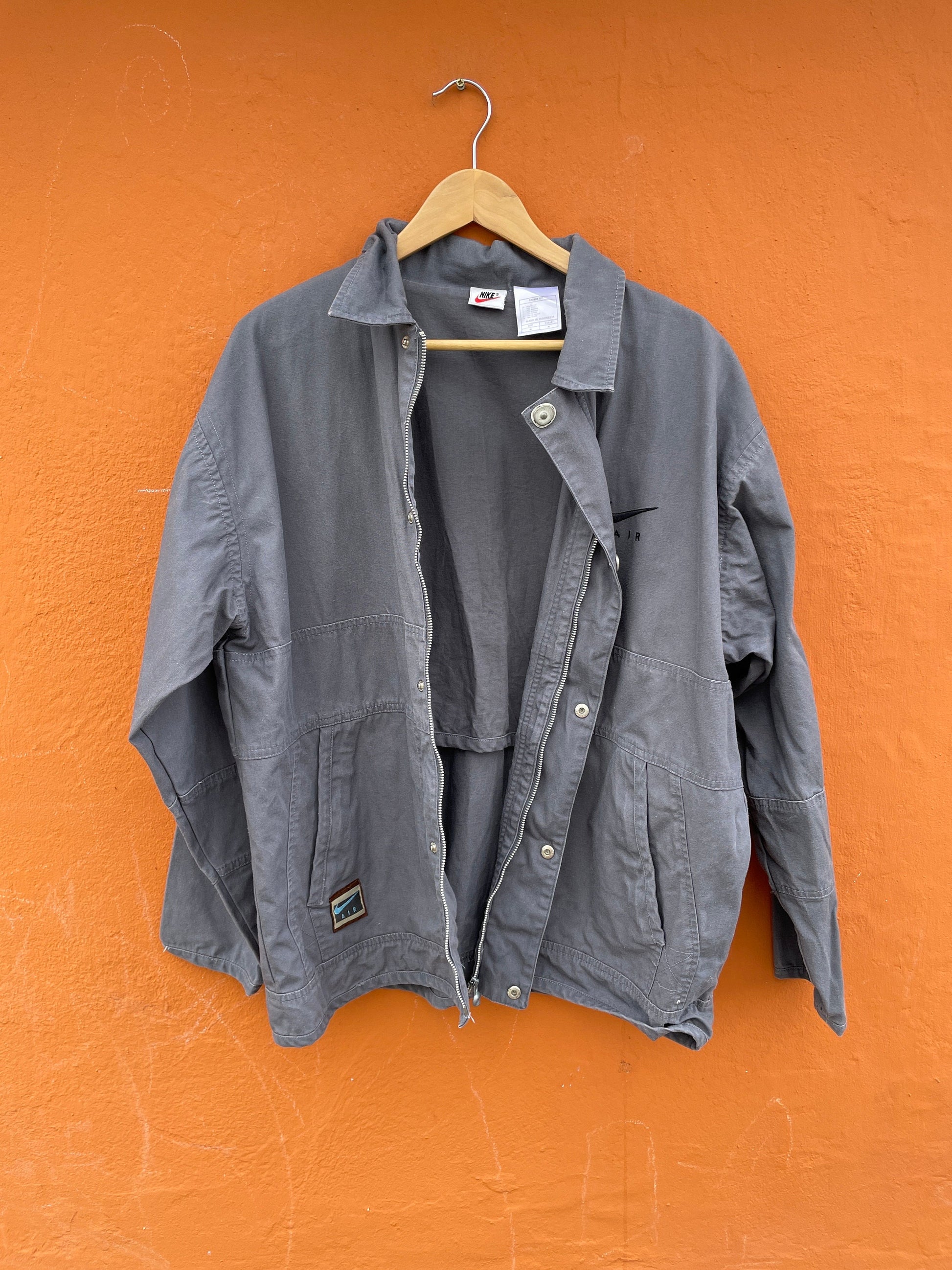 Vintage Nike Air Cotton Jacket M - 90s Retro Streetwear Zip-Up Coat, Urban Style 1990s Sportswear with Cozy Inner Pocket