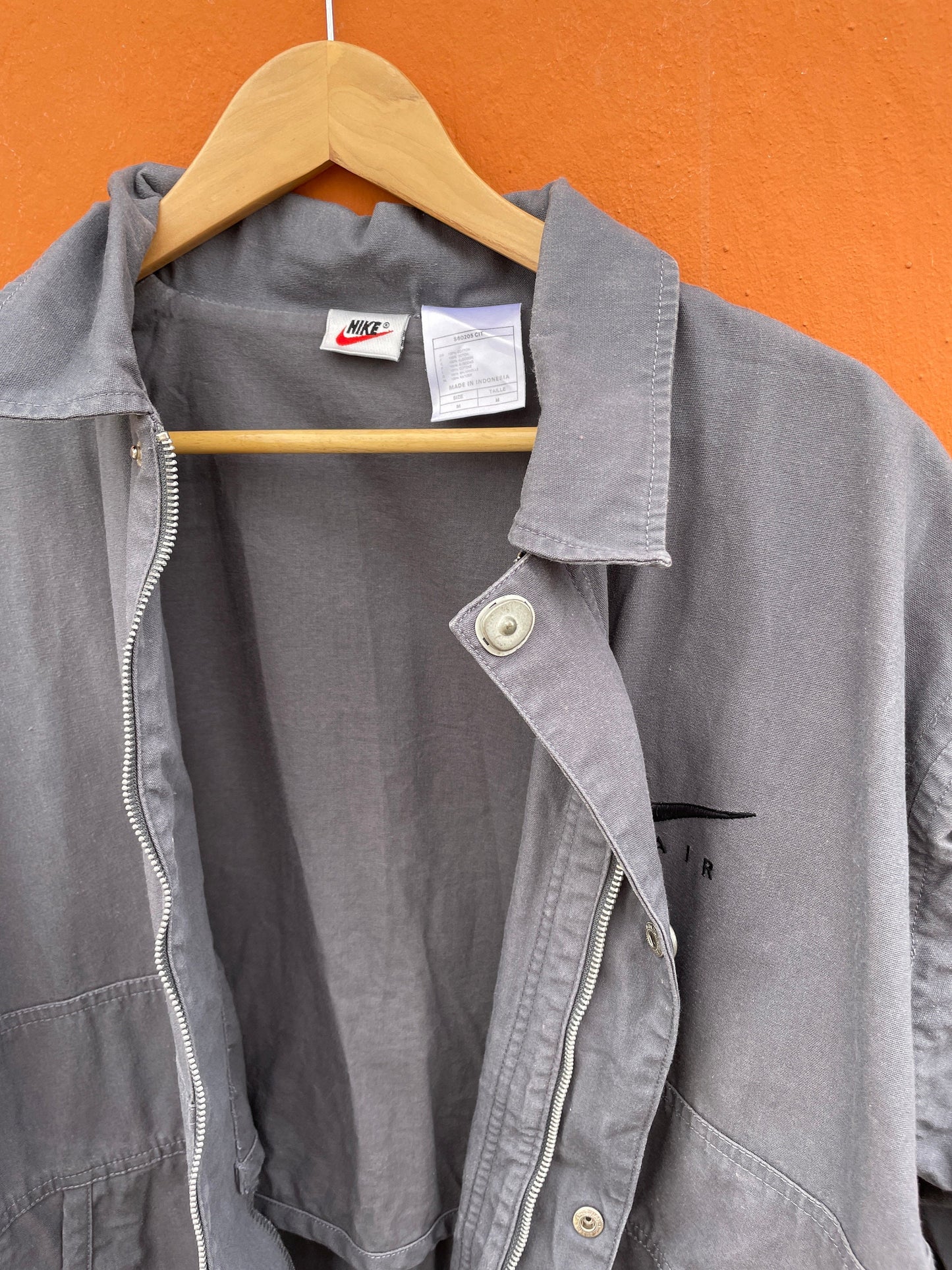 Vintage Nike Air Cotton Jacket M - 90s Retro Streetwear Zip-Up Coat, Urban Style 1990s Sportswear with Cozy Inner Pocket