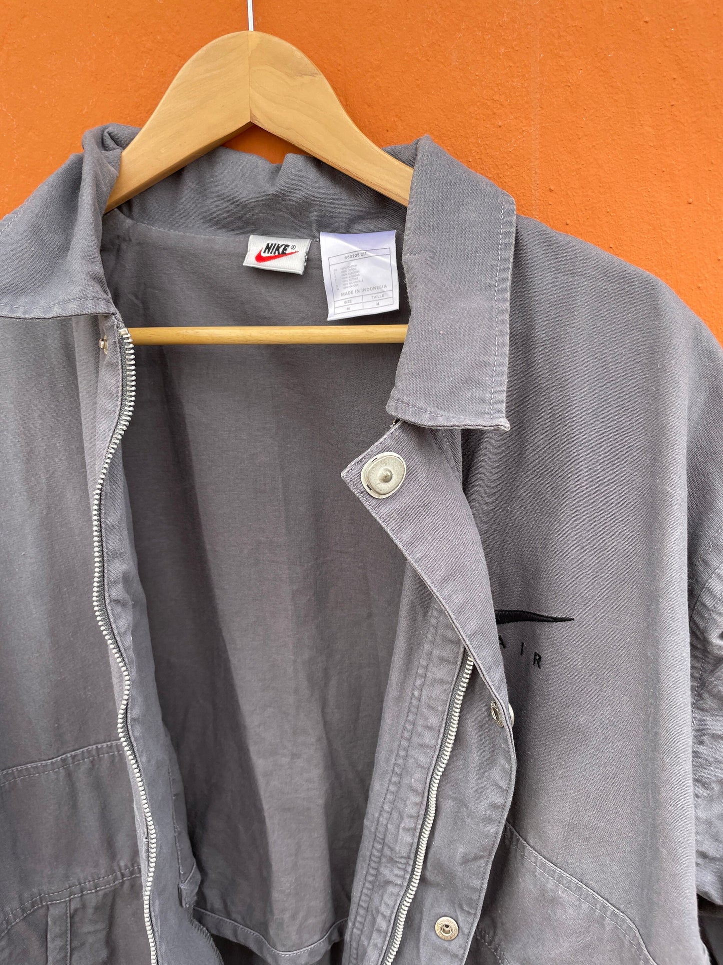 Vintage Nike Air Cotton Jacket M - 90s Retro Streetwear Zip-Up Coat, Urban Style 1990s Sportswear with Cozy Inner Pocket