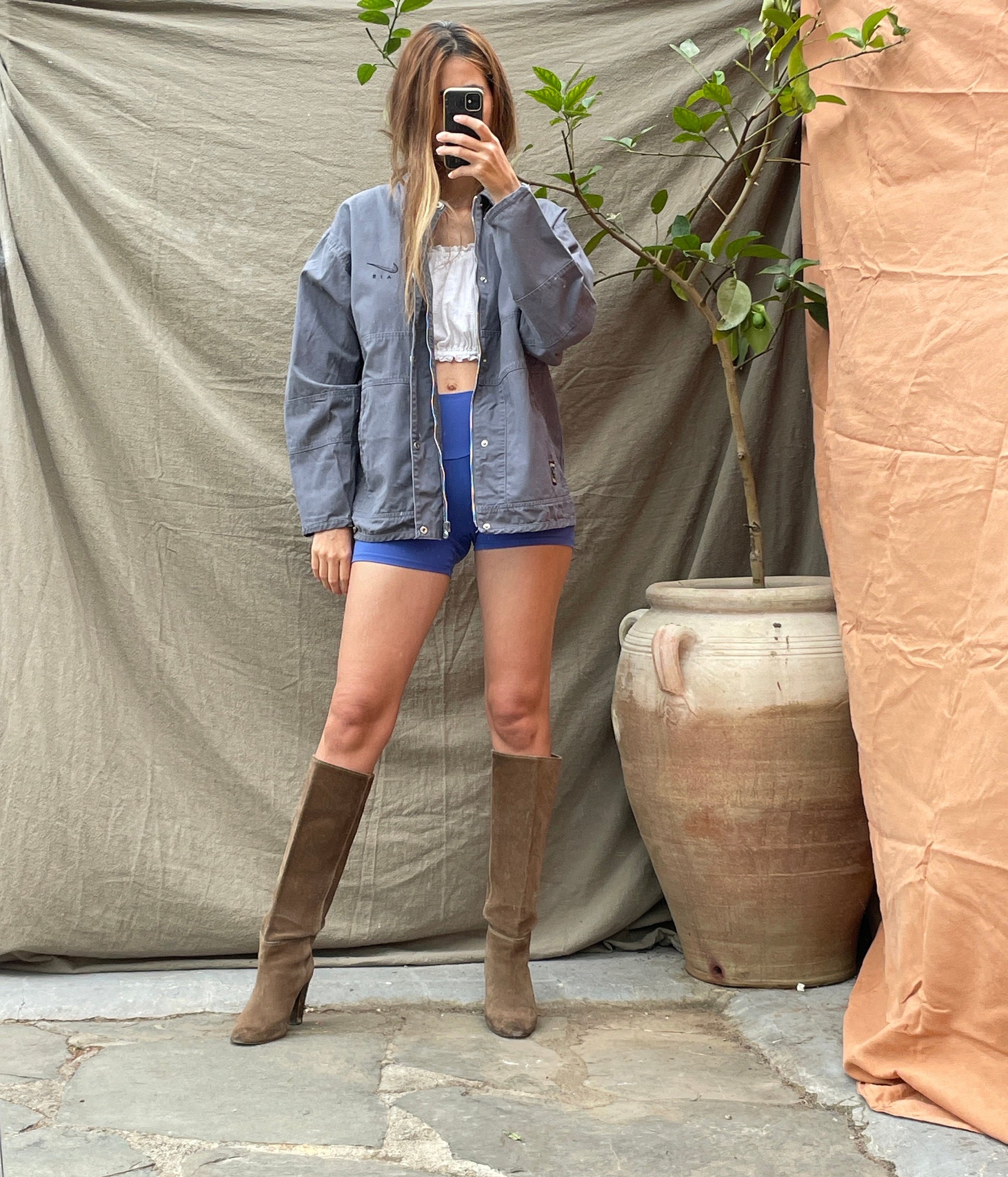 Vintage Nike Air Cotton Jacket M - 90s Retro Streetwear Zip-Up Coat, Urban Style 1990s Sportswear with Cozy Inner Pocket