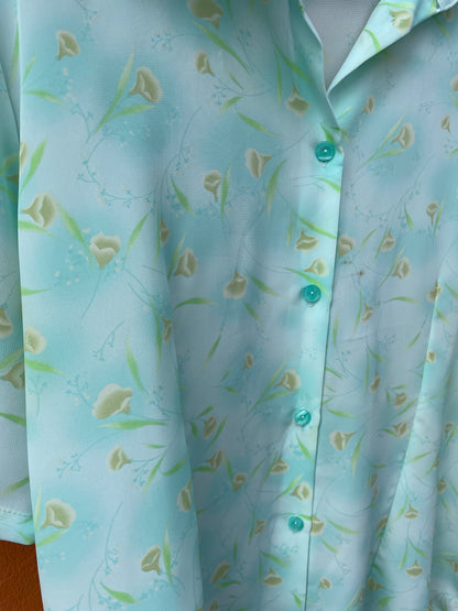 Turquoise Floral Vintage Blouse — additional view 9