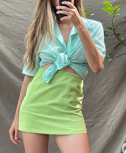 Turquoise Floral Vintage Blouse — detail
