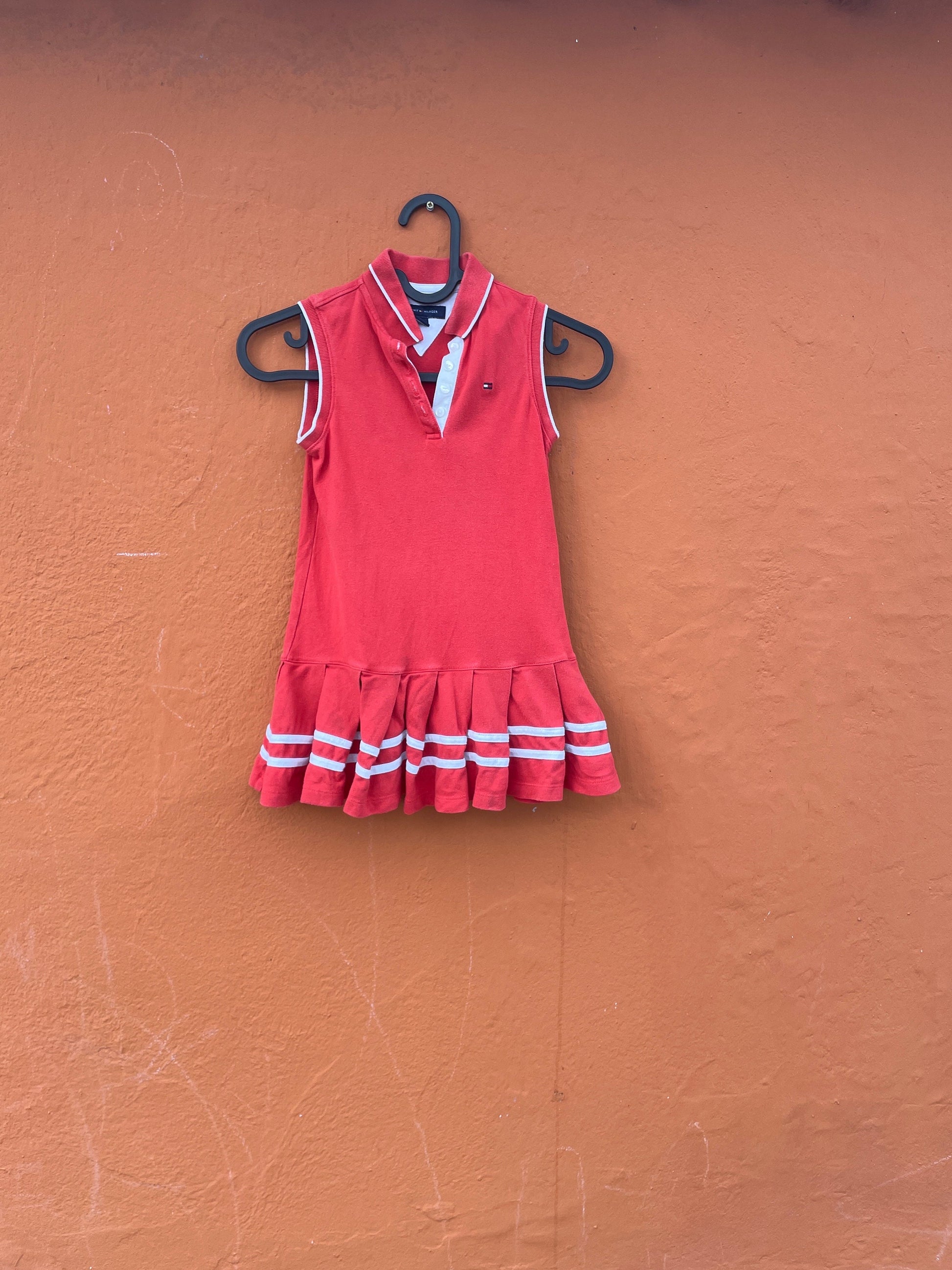 Red Polo Dress for Girls — back view