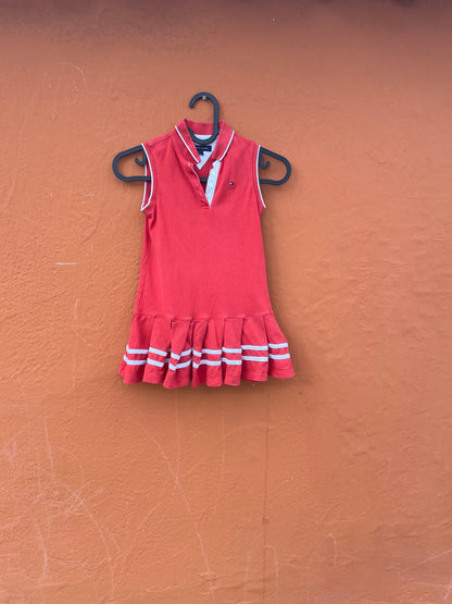 Red Polo Dress for Girls — back view