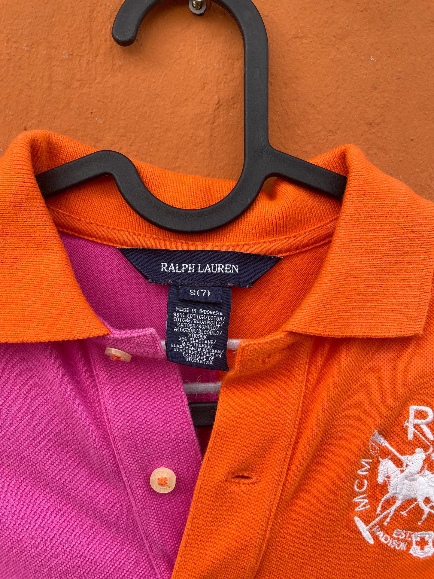Ralph Lauren Pink Polo Dress for Kids — fabric close-up