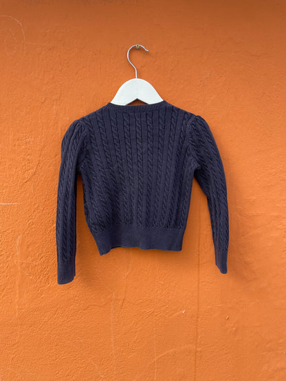 Classic Navy Blue Cotton Cardigan for Girls — additional view 9