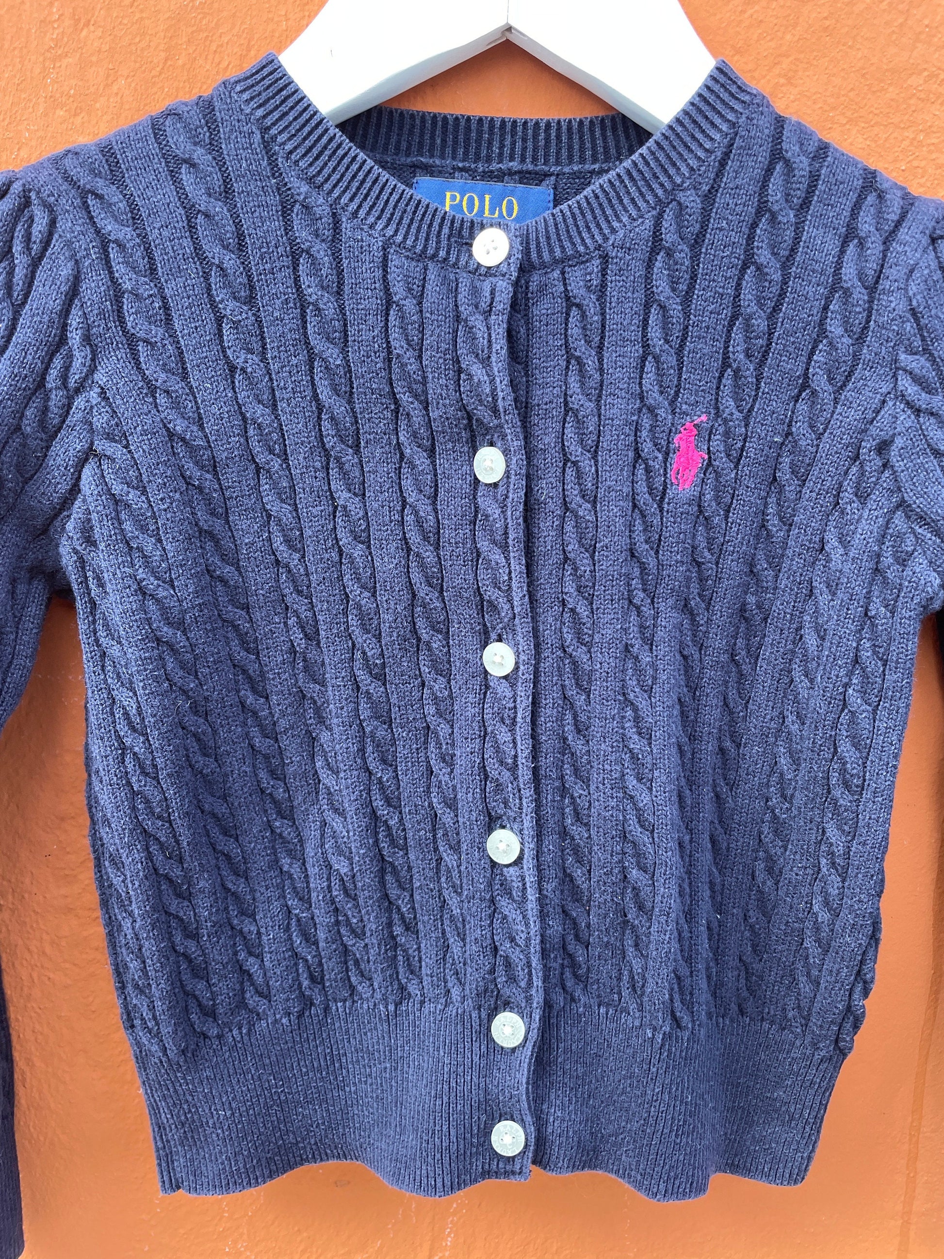 Classic Navy Blue Cotton Cardigan for Girls — additional view 7