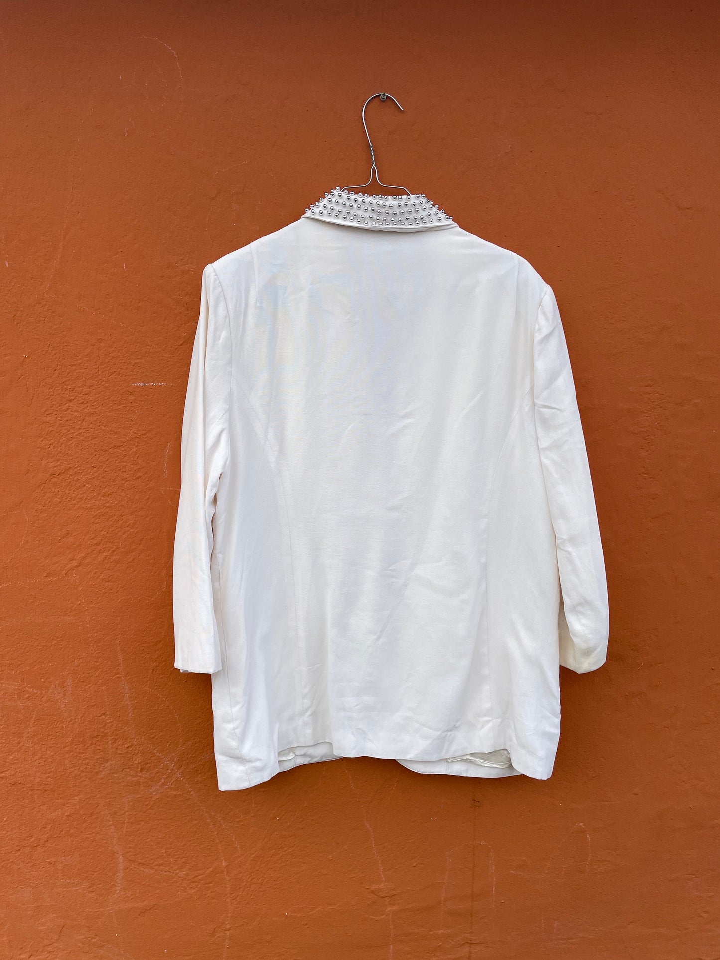 Vintage White Blazer with Silver Embellishments — additional view 8