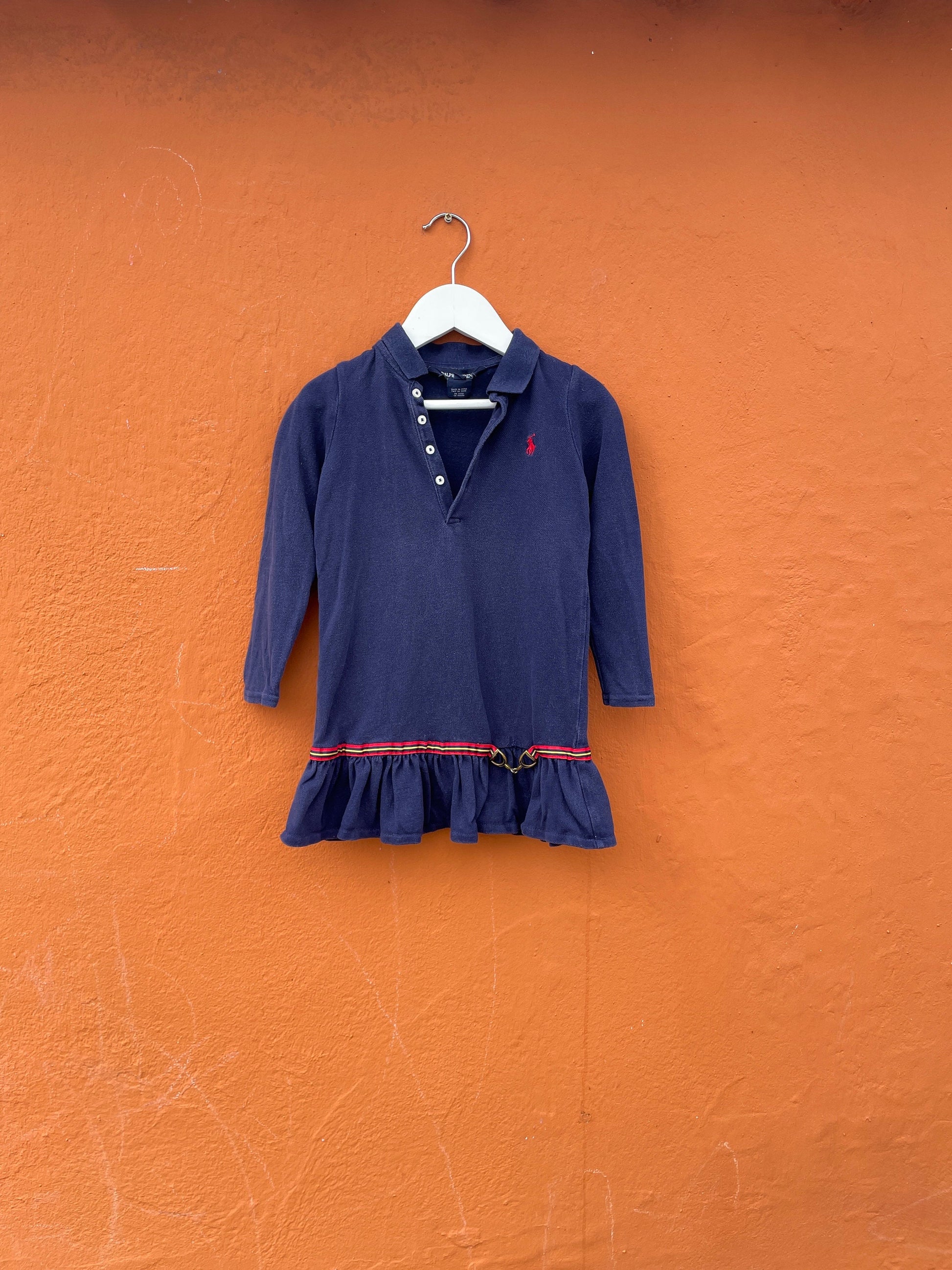 Ralph Lauren Navy Cotton Dress for Girls