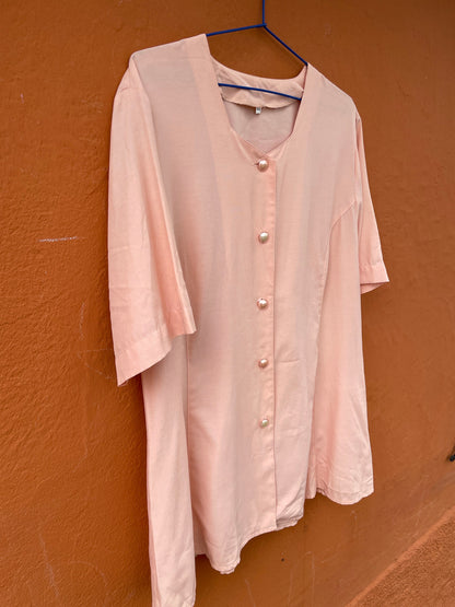 Vintage Soft Pink Button-Up Blouse — additional view 9