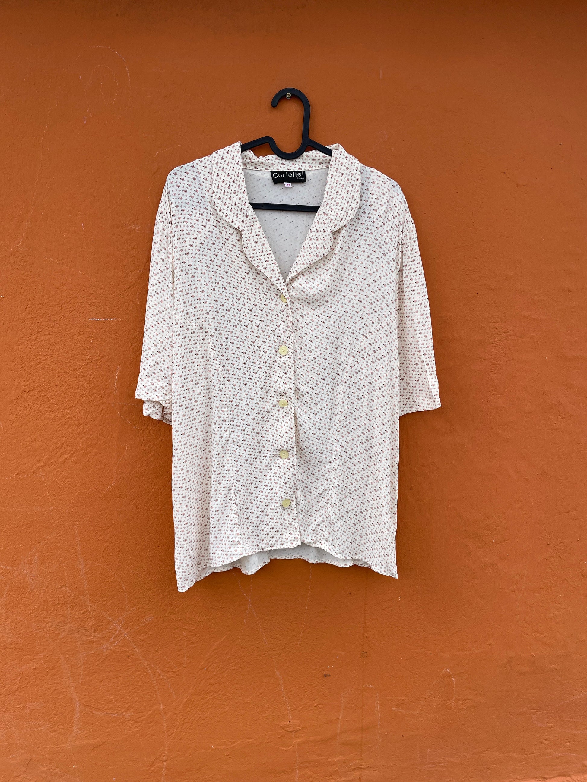 Vintage Women's Floral Button-Up Shirt, Light Cottagecore Aesthetic top, Perfect summer wear, Feminine vintage clothing