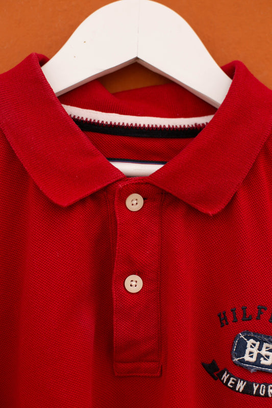 Tommy Hilfiger Kids' Red Polo Shirt — detail