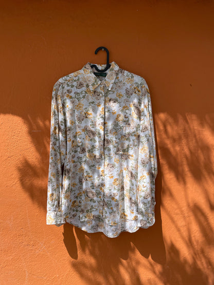 Vintage Floral Cotton Button-Up Shirt — additional view 9