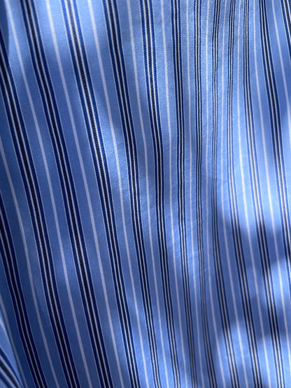 Vintage Polo Ralph Lauren Striped Cotton Shirt, Light Blue Navy Preppy Fit