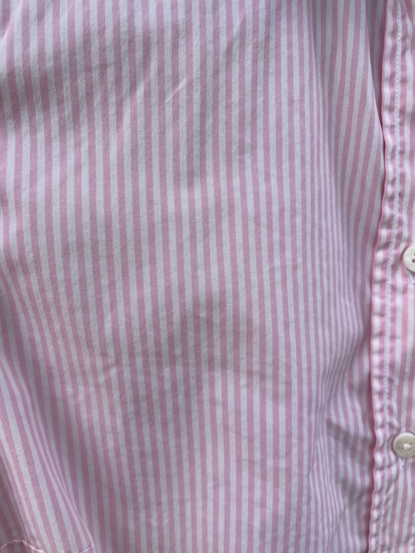 Massimo Dutti pink striped woman button up shirt, Elegant girl boss blouse, Smart oxford shirt,
