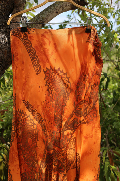 Vintage Y2K Orange High Waist Midi Skirt — additional view 6