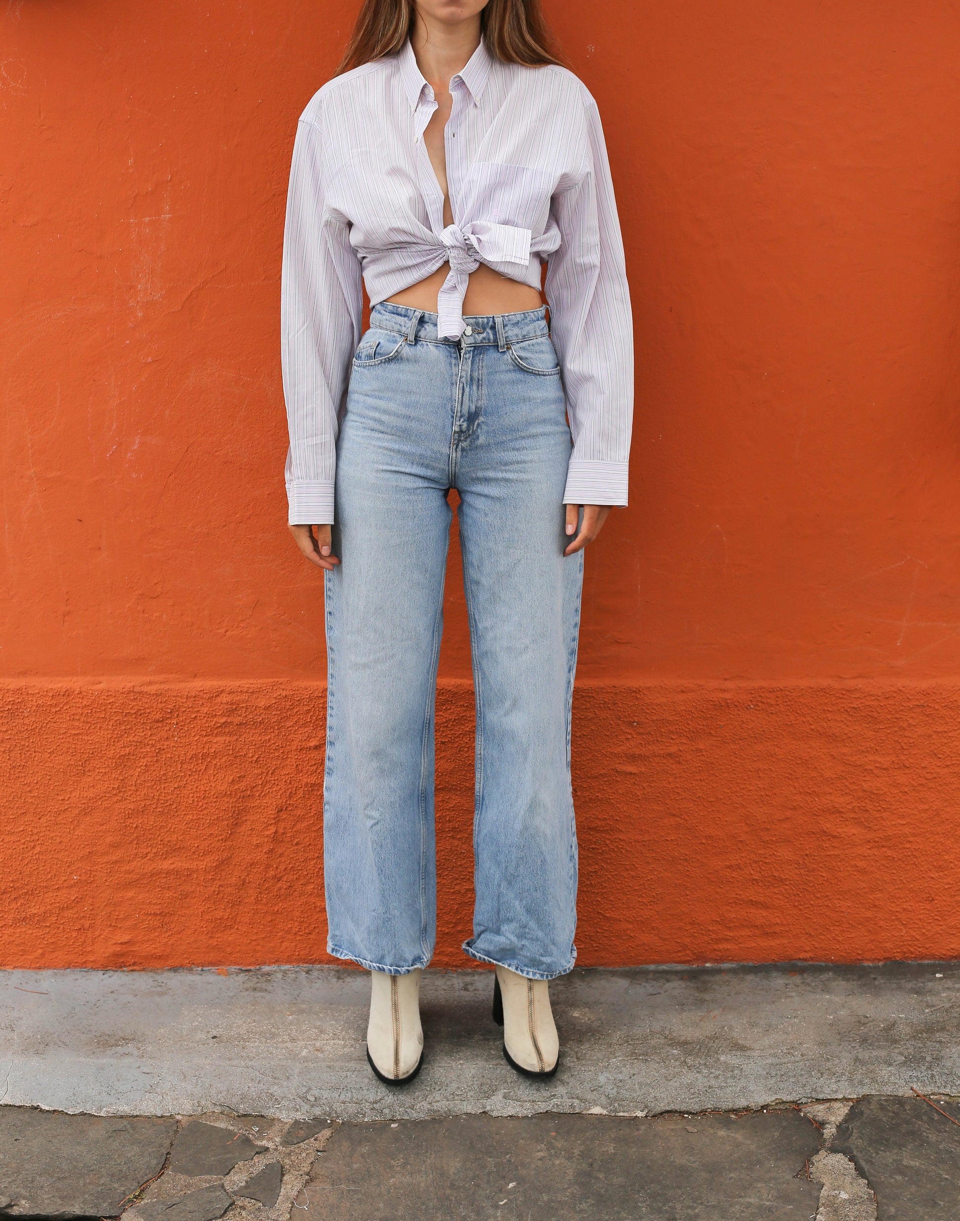 Vintage Burberrys London Men's Oxford Shirt - Striped Pink, Purple, Green