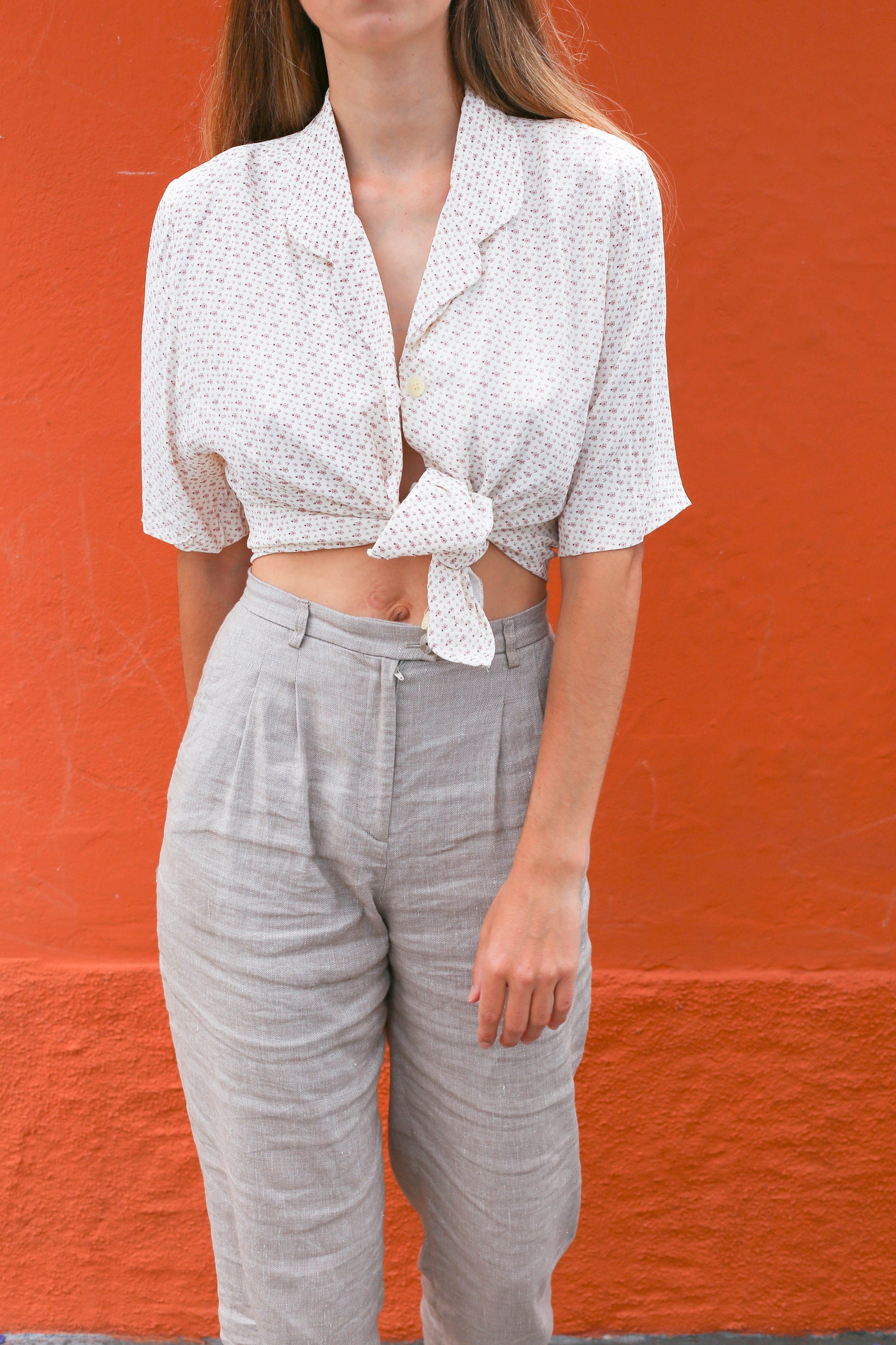 Vintage Women's Floral Button-Up Shirt, Light Cottagecore Aesthetic top, Perfect summer wear, Feminine vintage clothing