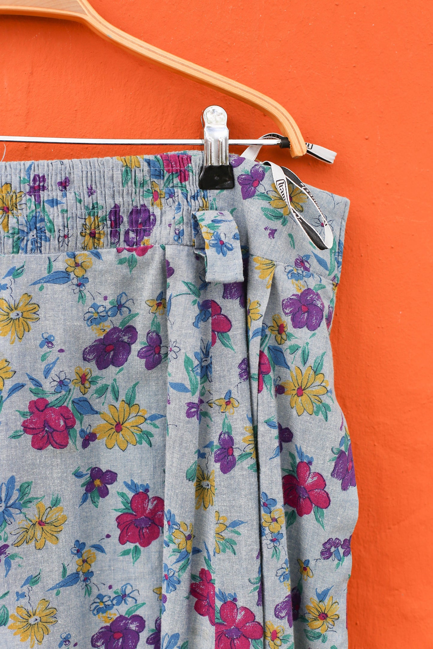 Vintage Floral Print Cotton Skirt, Made in Austria, Hammer Brand, Cottagecore Fashion, Big size feminine high waist spring skirt,