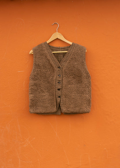 Vintage Brown Wool Waistcoat Gilet — additional view 7