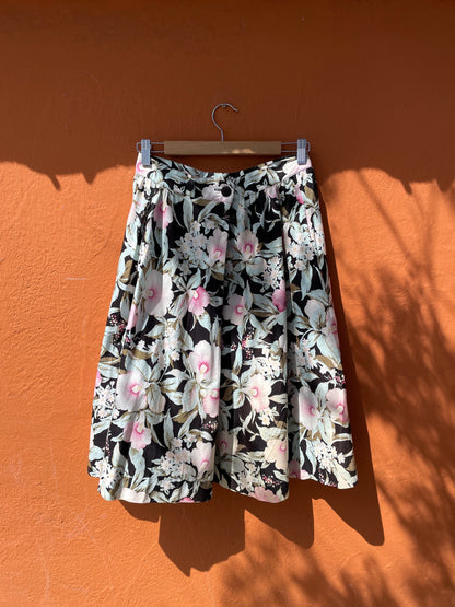 Vintage Floral Cotton Skirt in Pink — additional view 9