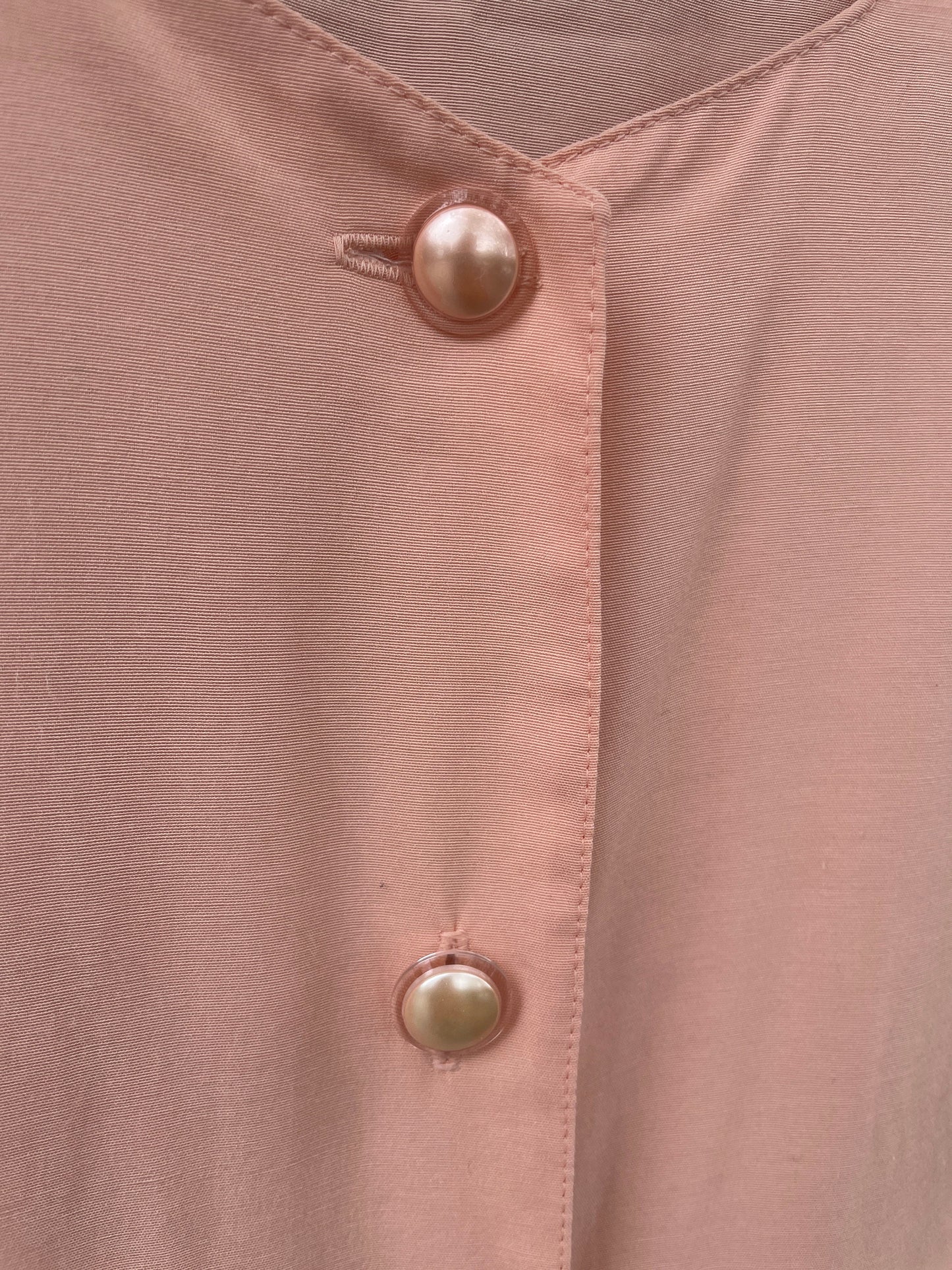 Vintage Women's Button-Up Shirt, Soft Pink Cottagecore Aesthetic blouse, Romantic vintage pastel clothing