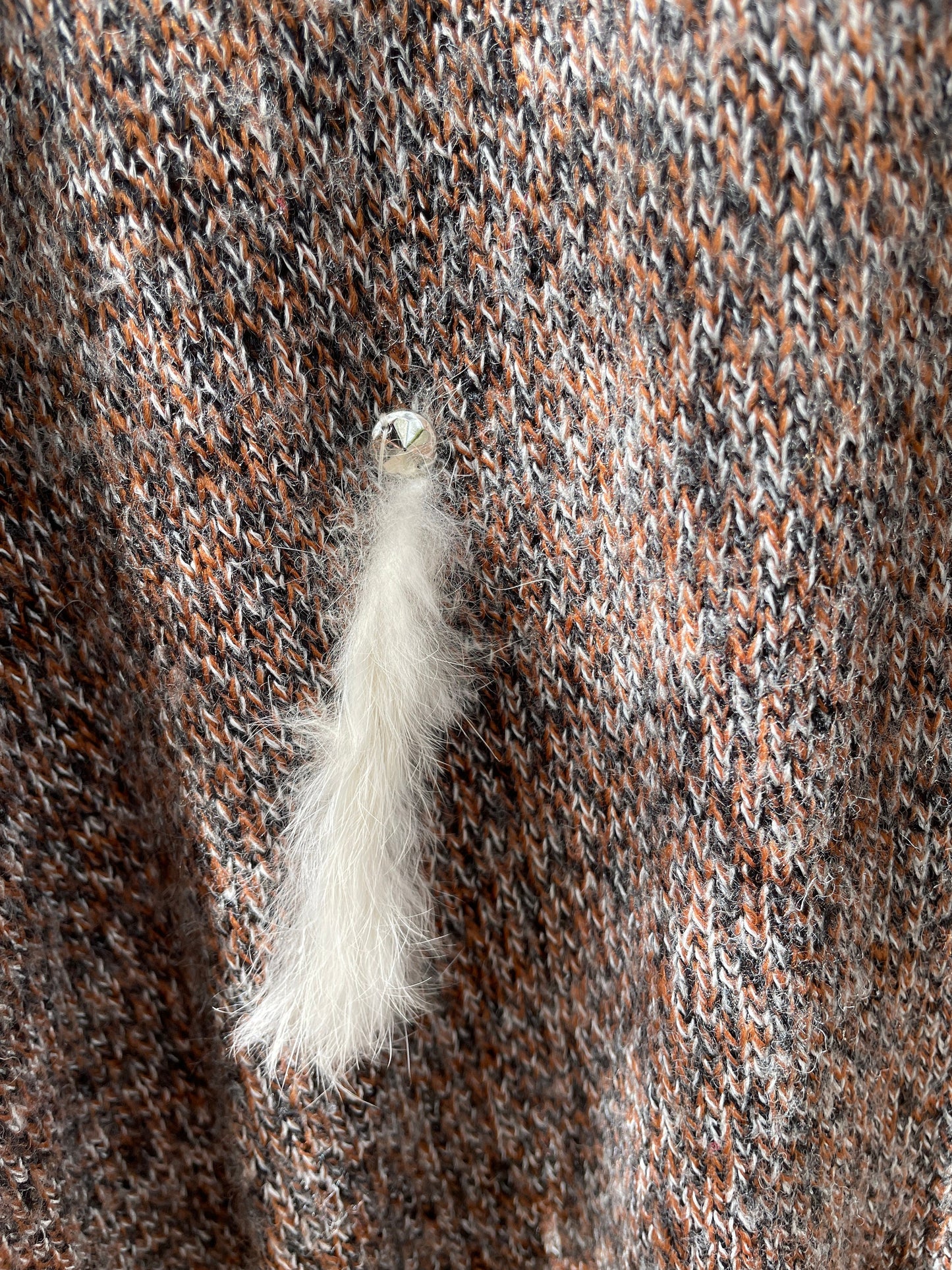 Vintage Italian Jumper with Feather Detailing, Mixed Wool Blend, Retro Aesthetic