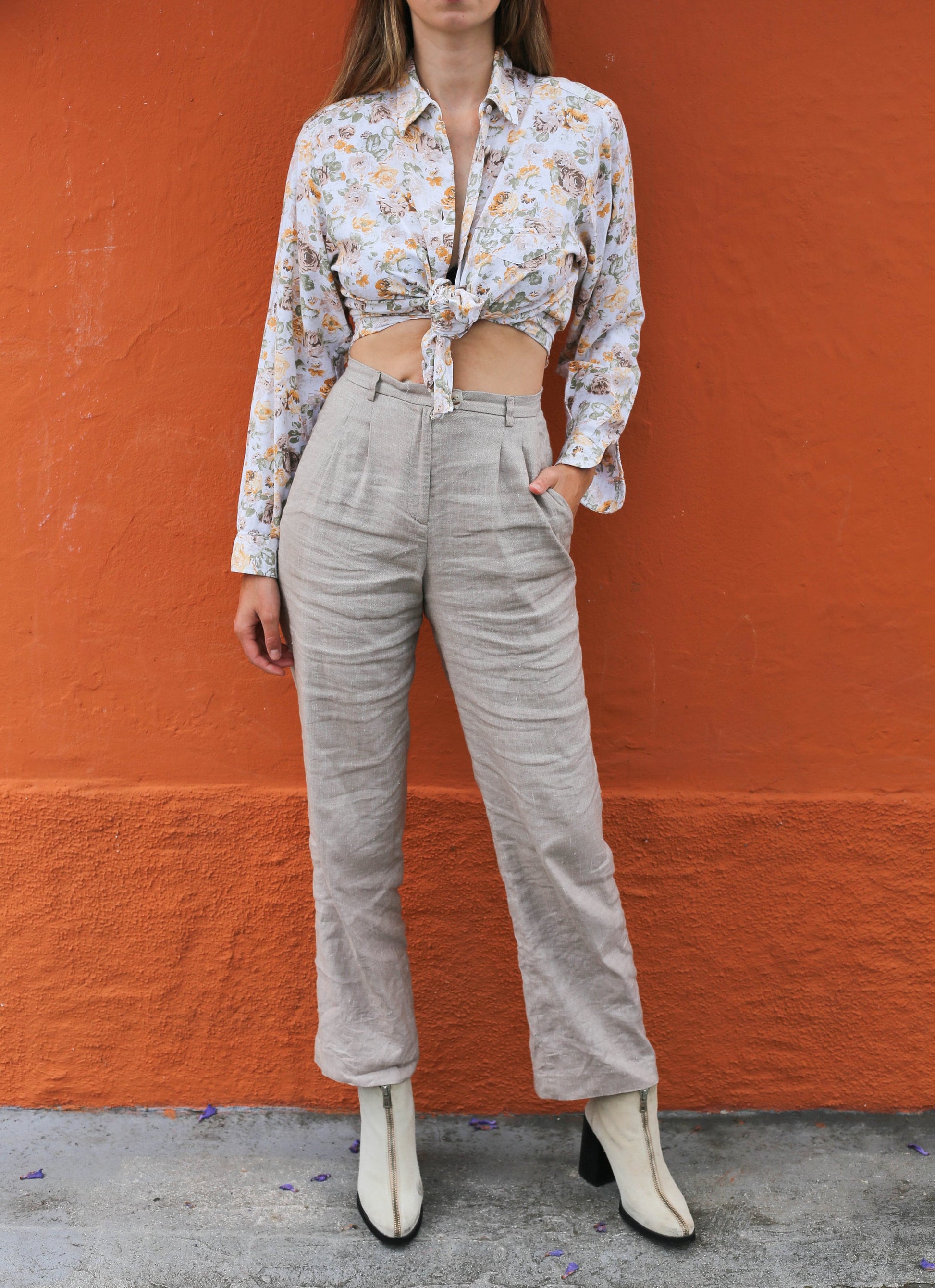 Vintage Floral Cotton Button-Up Shirt — additional view 5