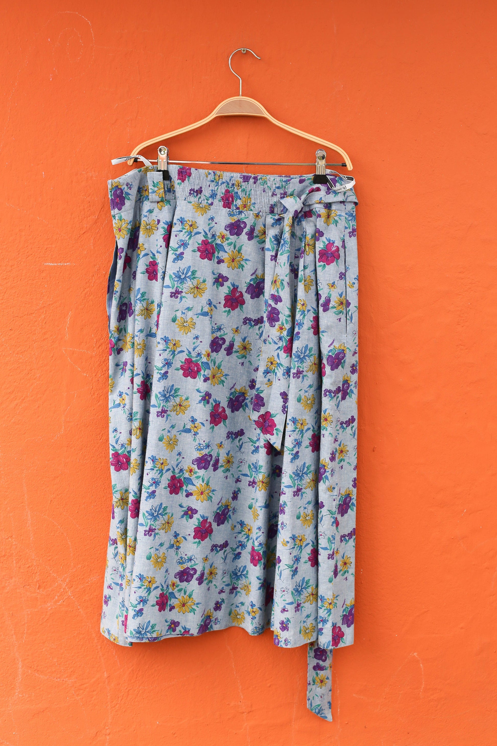 Vintage Floral Print Cotton Skirt, Made in Austria, Hammer Brand, Cottagecore Fashion, Big size feminine high waist spring skirt,