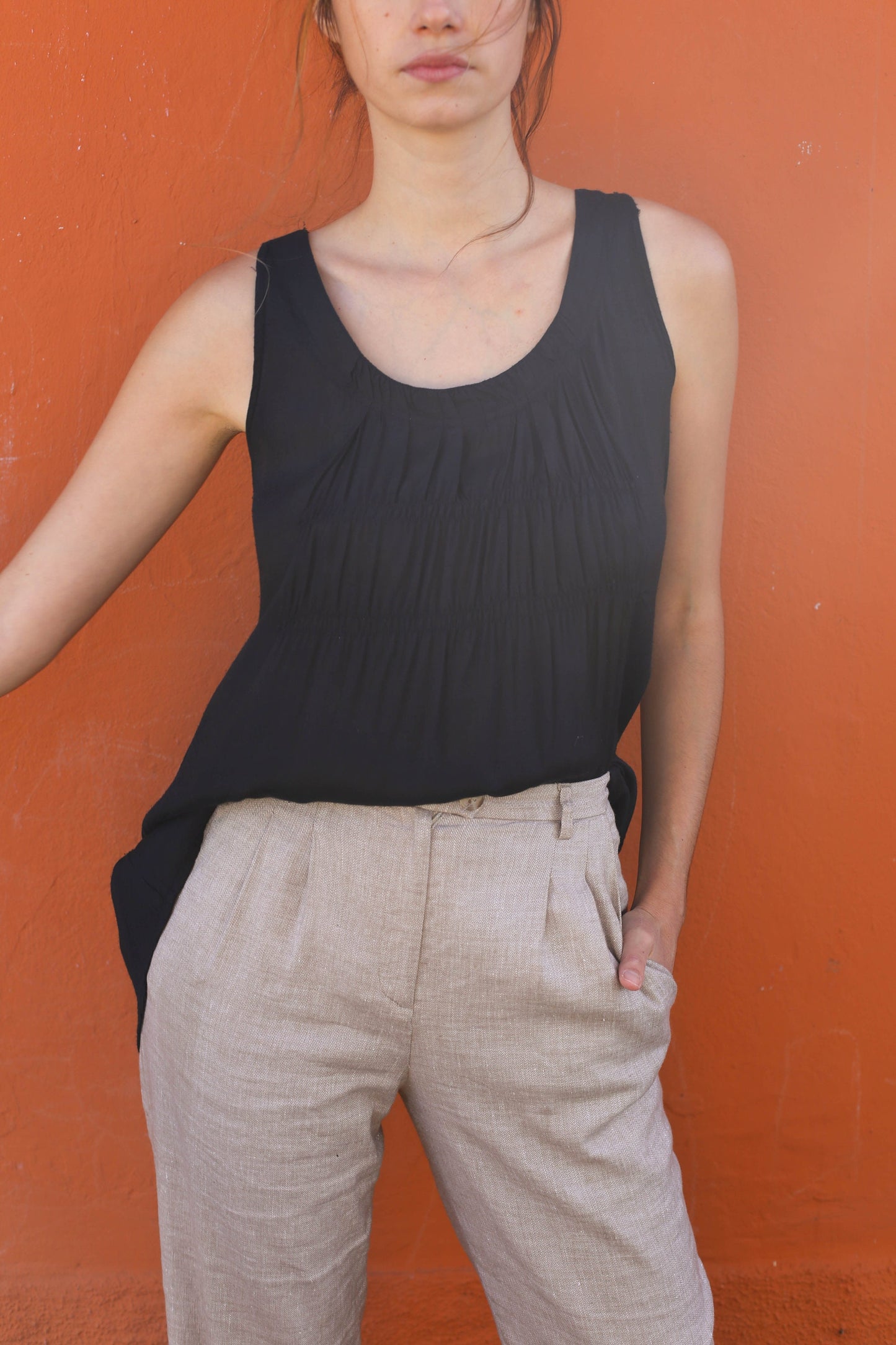 Lightweight Black Camisole Tunic for Women, Tag Size S, Perfect Summer Top