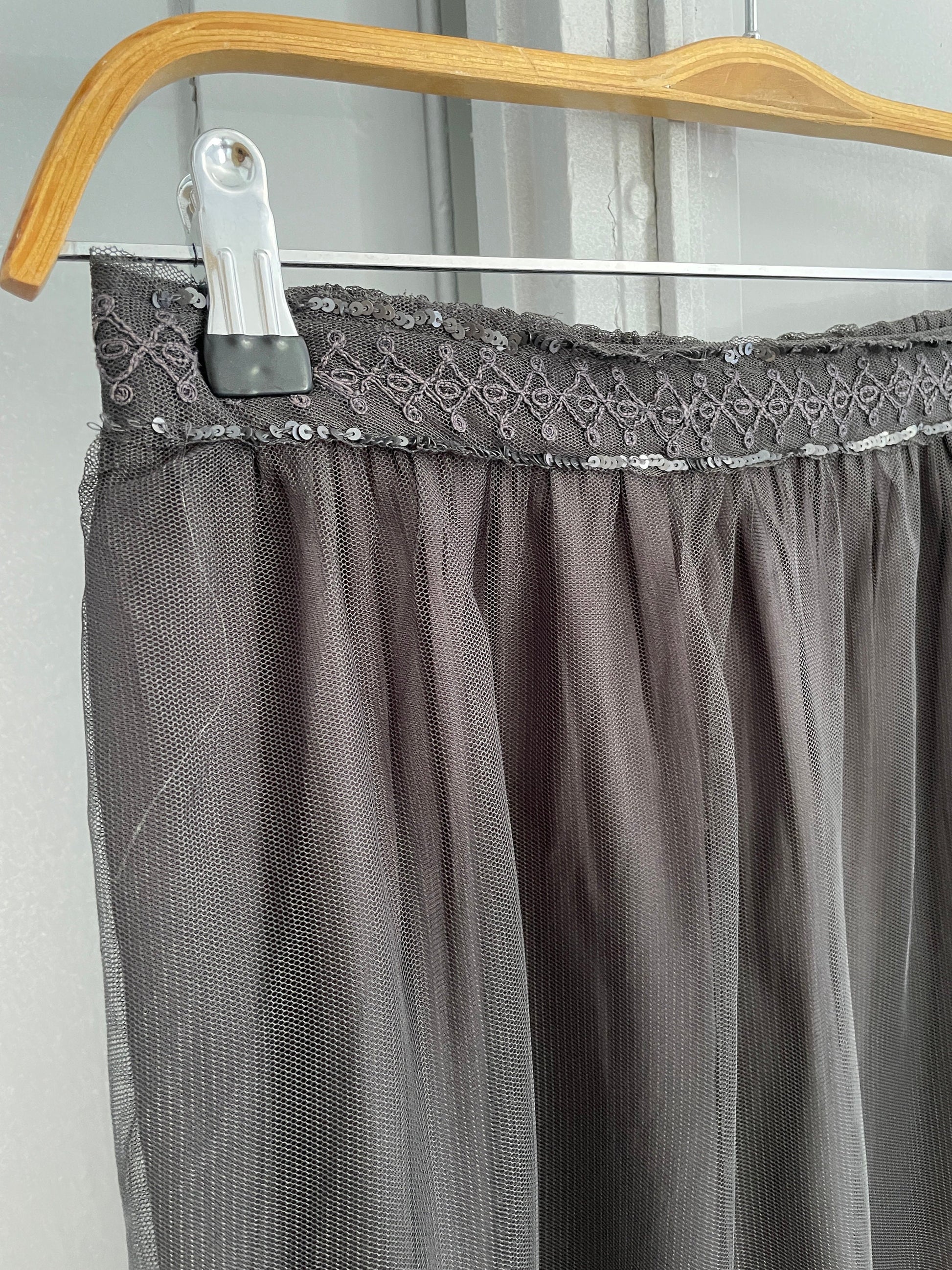 Lace black sequin embellished skirt, Romantic Noa Noa summer skirt