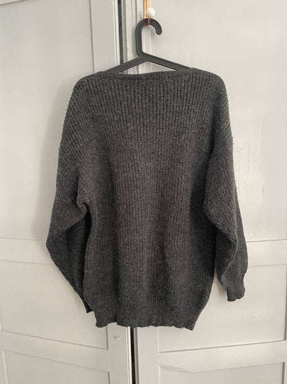 Dark Academia Ash Grey Wool Blend Pullover — additional view 9