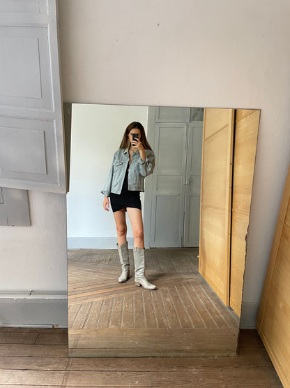 Men's Light Grey Denim Jacket — back view