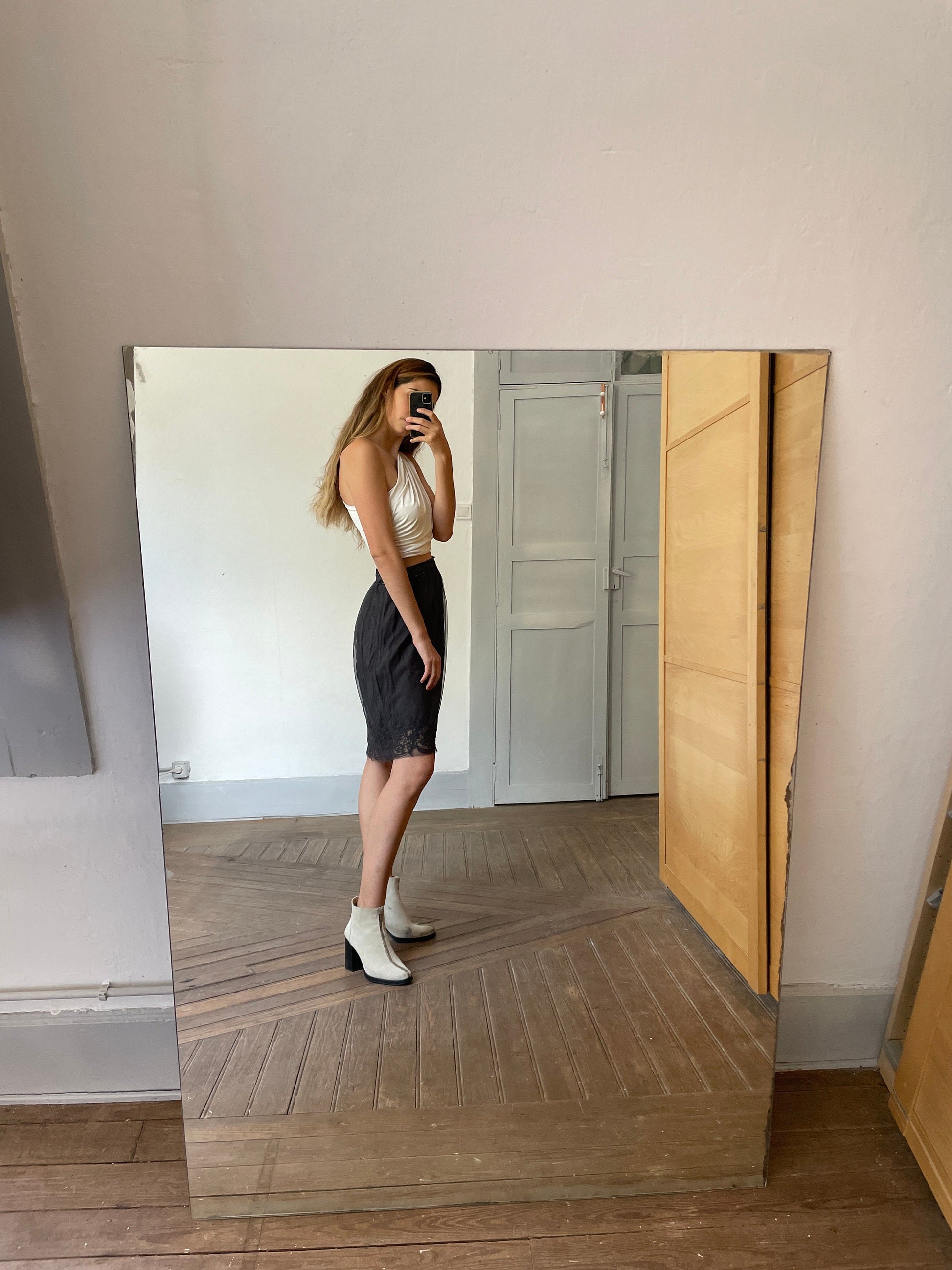 Lace black sequin embellished skirt, Romantic Noa Noa summer skirt