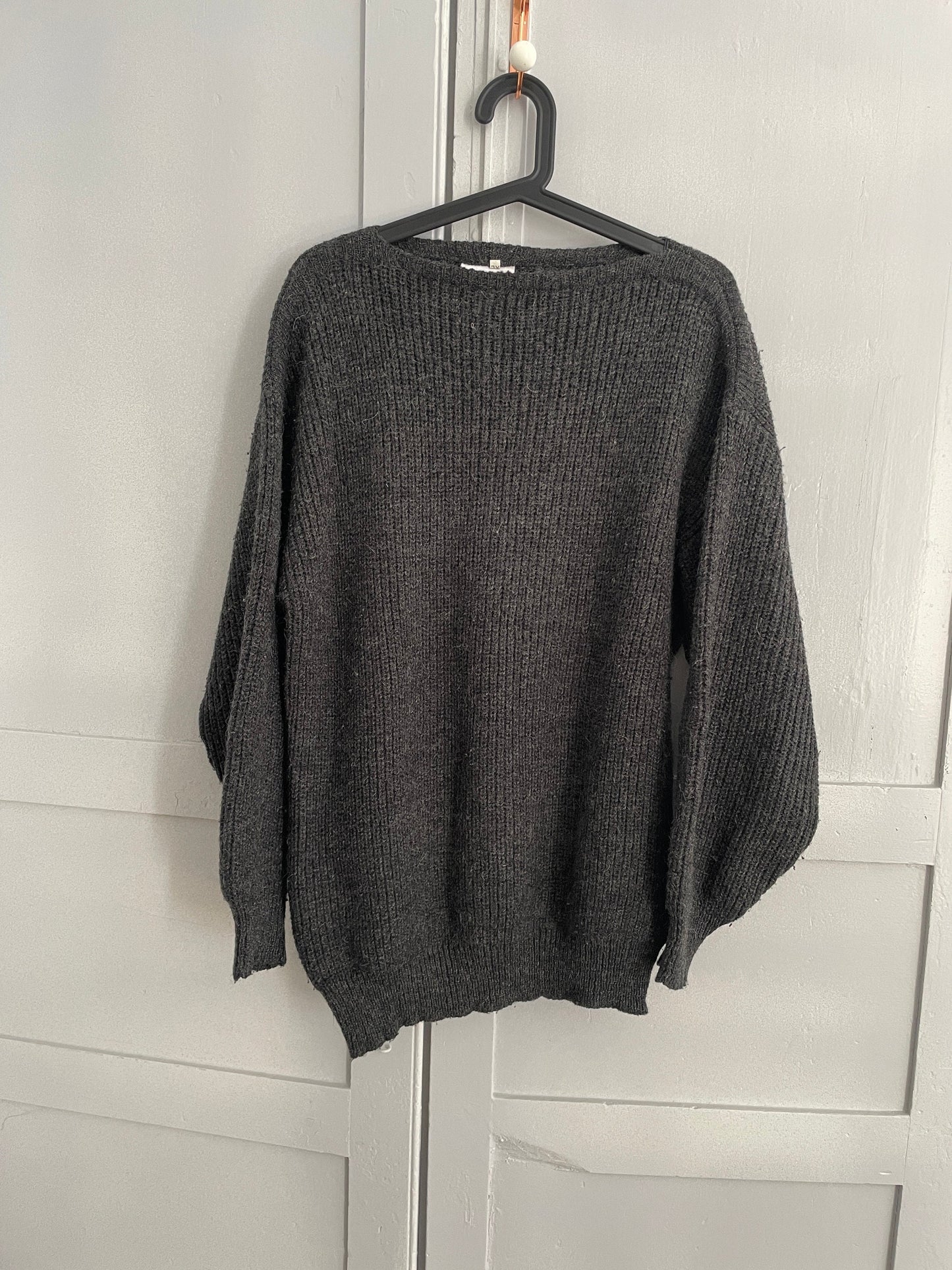 Dark Academia grey wool blend pullover, Classic design winter knitwear, Ash grey smart jumper