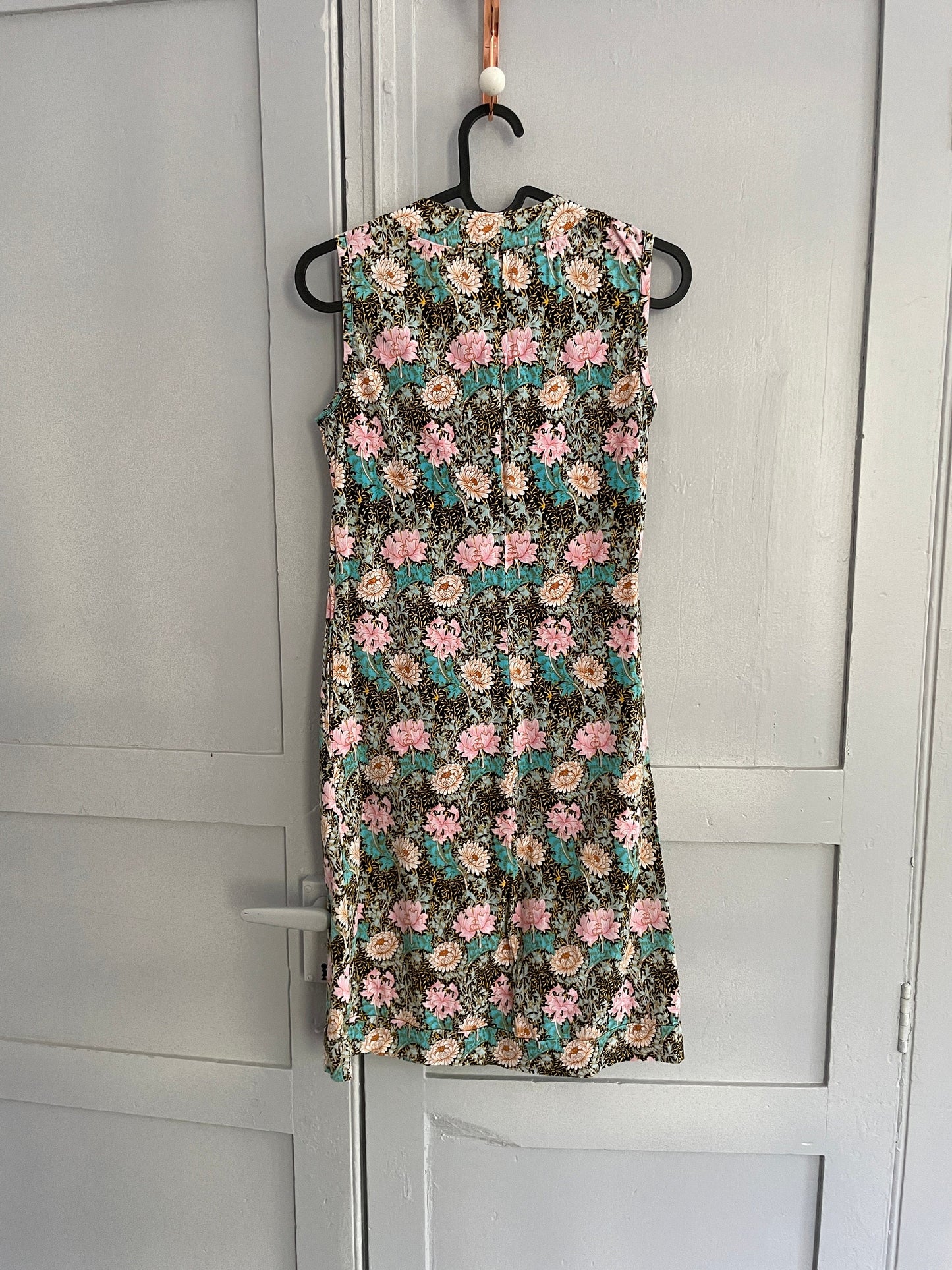 Vintage Almatrichi floral pencil dress, Floral short summer dress, Cute tight pencil dress