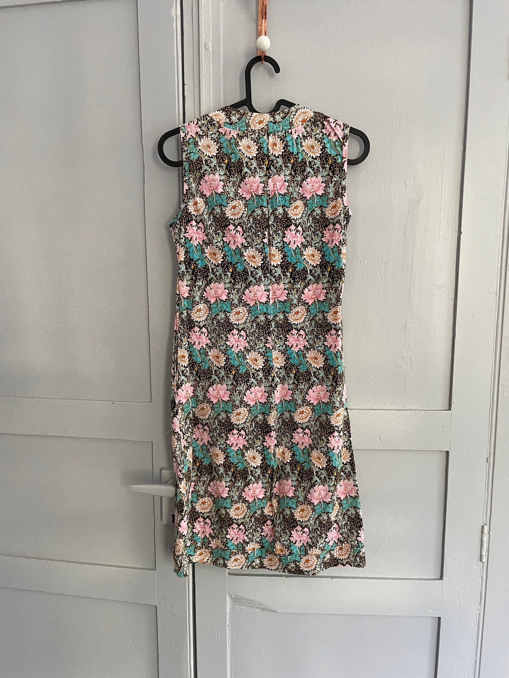 Vintage Almatrichi floral pencil dress, Floral short summer dress, Cute tight pencil dress